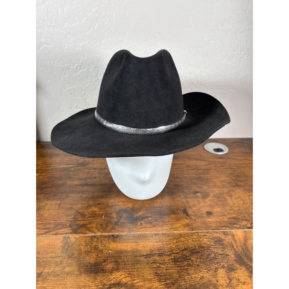 Resistol Quicksilver 4X Beaver Black Felt Western Cowboy Hat Size 7 1/4 R H4512